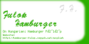 fulop hamburger business card